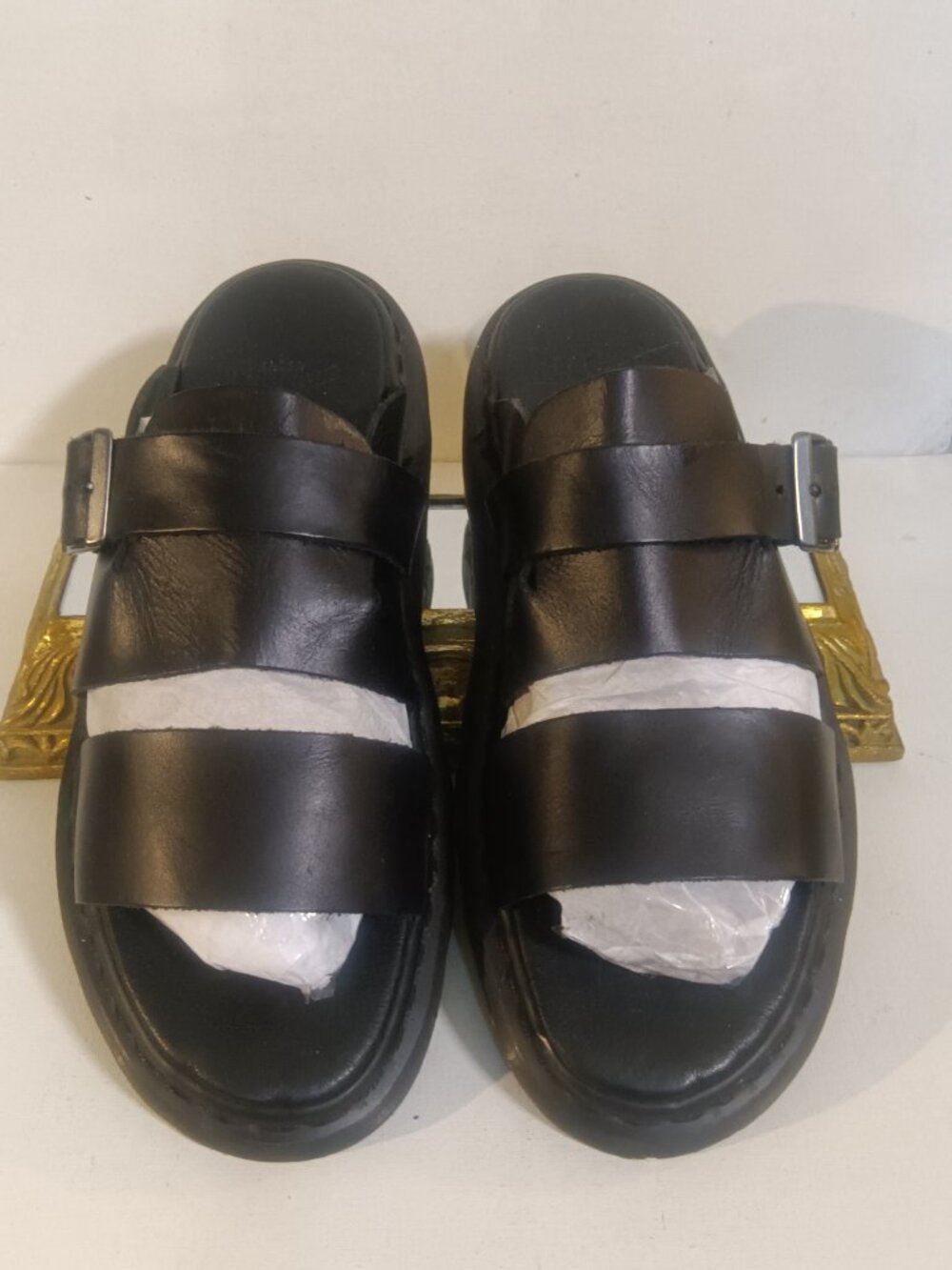 Dr. Martens Air Ware BRELADE Slip-In Brando Black Leather Sandal Never Worn